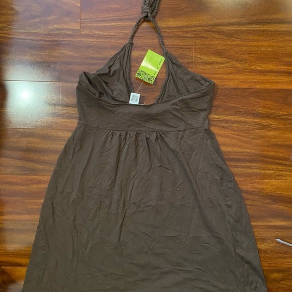 Cocoa Brown Halter Summer mini  Dress size medium cotton blend - Picture 8 of 8